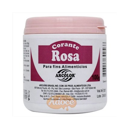 corante em po rosa 100g pt