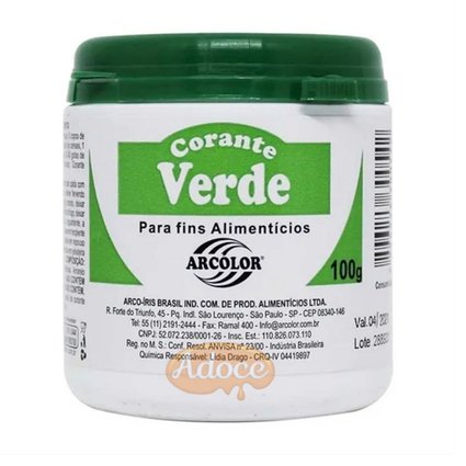 corante em po verde 100g pt