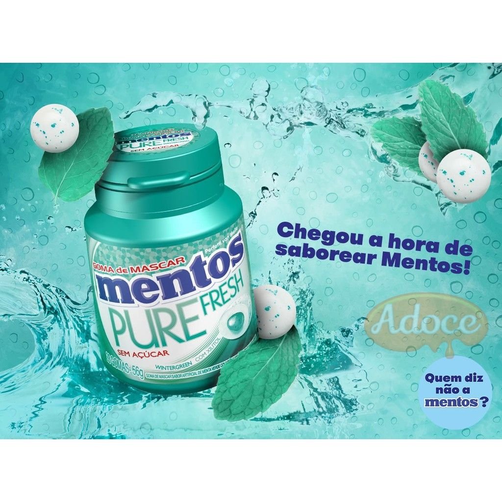 Chicle Mentos Pure Fresh Wintergreen 6PotesX56g Perfetti
