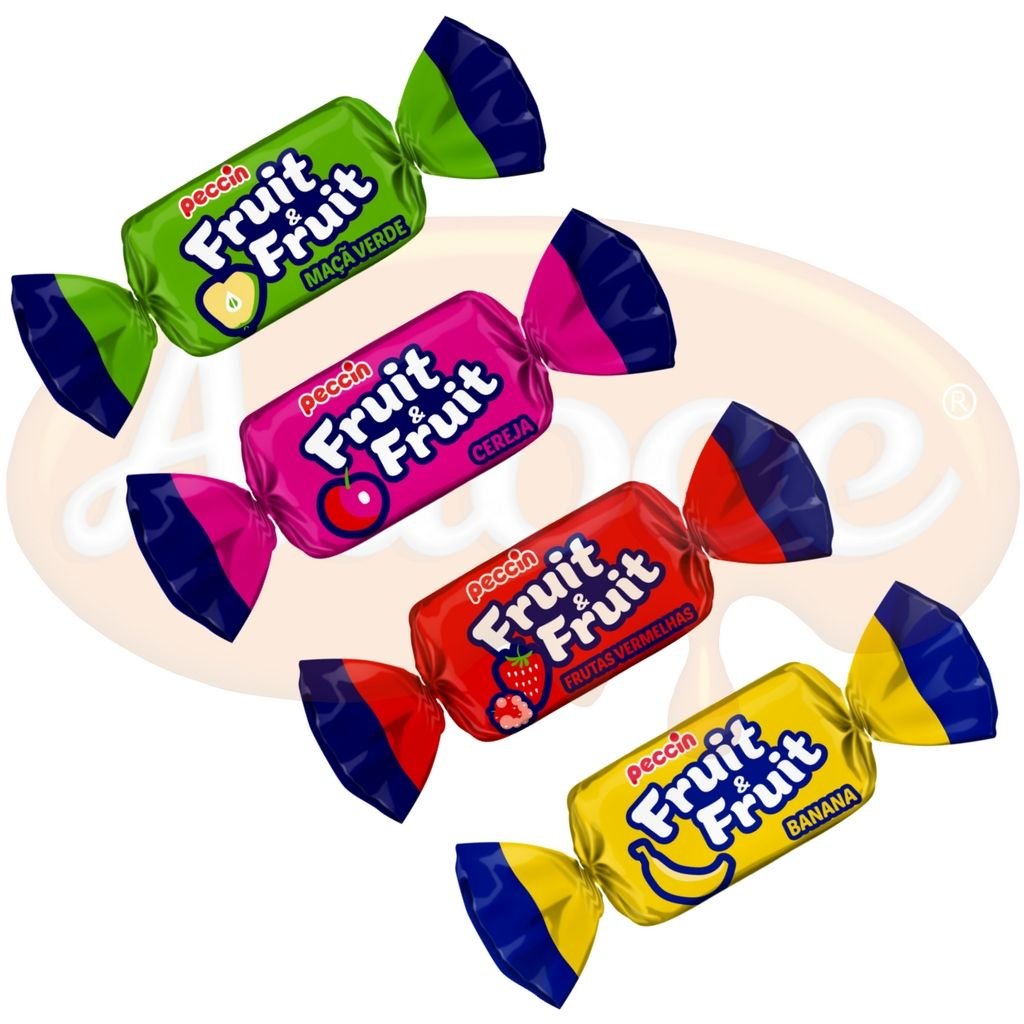 Bala Mastigável Fruit e Fruit Sortida 600g Peccin