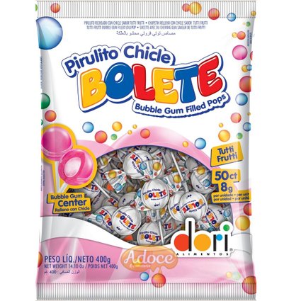 pirulito bolete tutti frutti 400g
