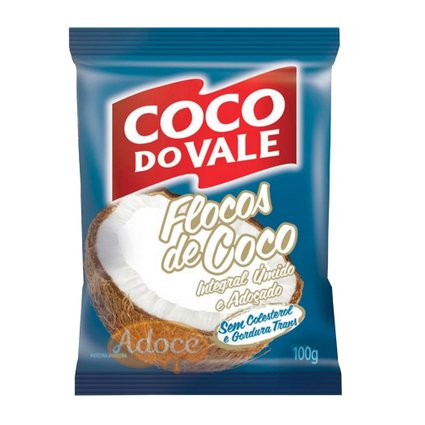 flocos de coco umido adocedp 100g coco do vale