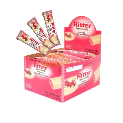 cereal morango choc branco dp 24x20g ritter