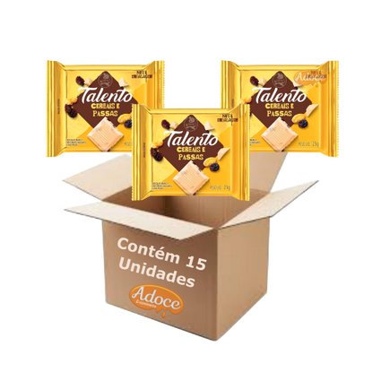 talento branco cereais e passas 15unx25g garoto