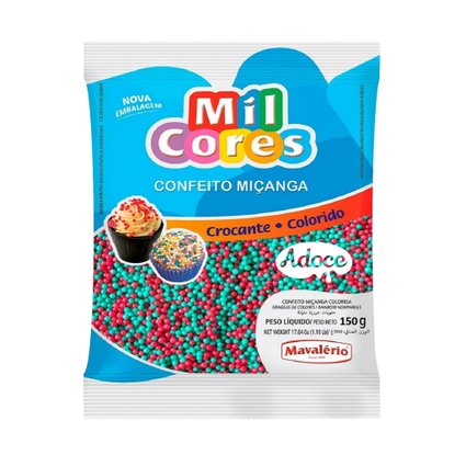 confeito micanga vermelha verde n 0 150g mavalerio