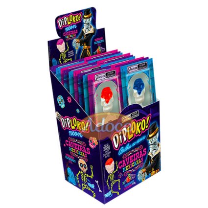 pirulito diploko caveiras mexicanas neon 24unx12g danila