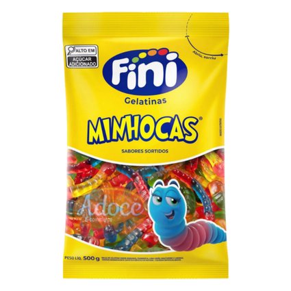 bala fini minhoca brilho 500g