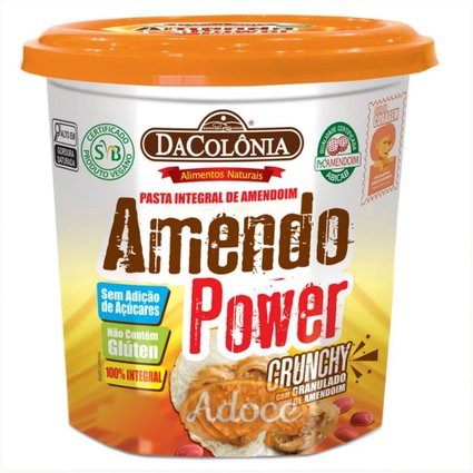 pasta de amendoim integral c granulado de amendoim da colonia pote