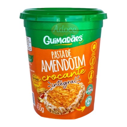 pasta de amendoim crocante integral zero acucar sem gluten zero lactose 450g guimaraes